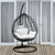 Arcadia Furniture Rocking Egg Chair Outdoor Wicker Rattan Patio Garden Tear Drop - Black and Cream