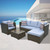 Arcadia Furniture Outdoor Rattan 4 Piece Sofa Lounge Set Home Garden Patio - Oatmeal and Grey