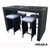 Arcadia Furniture Outdoor 5 Piece Bar Table Set Rattan and Cushions Patio Dining - Black and Grey
