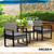 Arcadia Furniture Outdoor 3 Piece Wicker Rattan Patio Set Garden Patio Home - Oatmeal and Grey