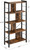 4-Tier Industrial Bookshelf Stable Iron Frame, Rustic Brown 