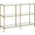 VASAGLE Console Table 3 Tier Tempered Glass Sofa Table for Modern Storage Shelf Golden LGT27G