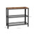 VASAGLE Industrial Console Table with 2 Mesh Shelves Rustic Brown and Black LNT81BX