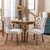 2x Velvet Dining Chairs Upholstered Tufted Kithcen Chair with Solid Wood Legs Stud Trim and Ring-Beige