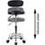 EKKIO Backrest Round Salon Stool with Adjustable Height (Black) EK-SS-101-YB