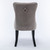 8x Velvet Dining Chairs Upholstered Tufted Kithcen Chair with Solid Wood Legs Stud Trim and Ring-Gray