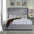 Bed Frame King Size in Grey Fabric Upholstered French Provincial High Bedhead