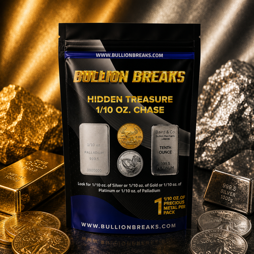 1/10th Oz of Precious Metal - Hidden Treasure Series by Bullion Breaks