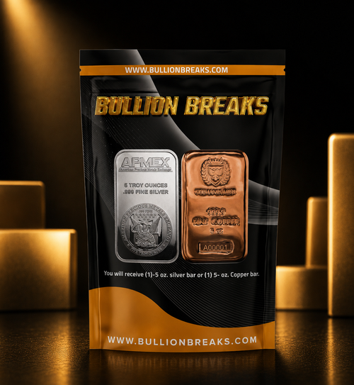 Bullion Breaks Silver & Copper Pack – Limited Edition 5 oz Bullion Bars