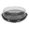 10" CAKE CONTAINER - CIRCULAR 13" BLACK DEEP BASE - 4 1/2" TALL - 50/CASE