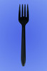 MEDIUM WEIGHT PREMIUM 6" DISPOSABLE BLACK PLASTIC FORK - INDIVIDUALLY CELO WRAPPED - TWPPNG.E2