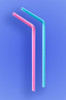 JUMBO FLEXI STRAW 8.5" - PASTEL BLUE AND PINK - (7,500/case)