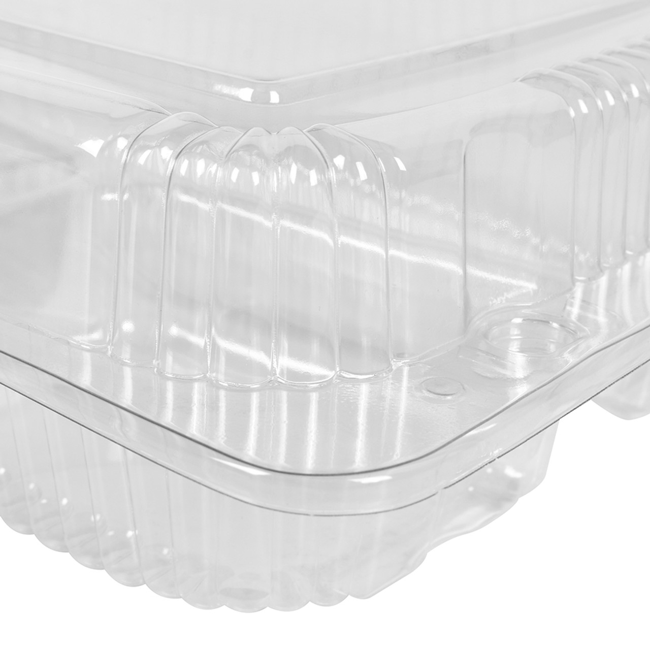 Sugarfiber™ 10x10 inch 3 Compartment Square Hinged Container