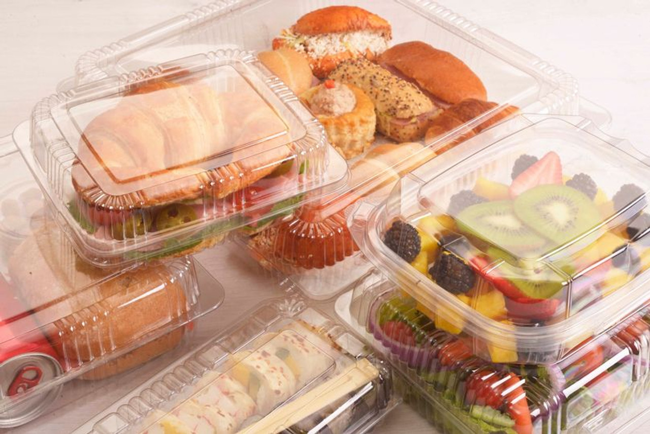 HINGED LID DELI CONTAINER - 10 x 9 1/2 x 3 1/4 - MULTI