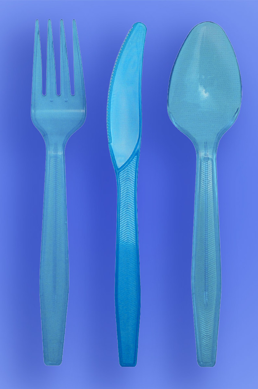 Medium Weight Spoon Fork Knife Neon Blue 3 1000 3 000 Case
