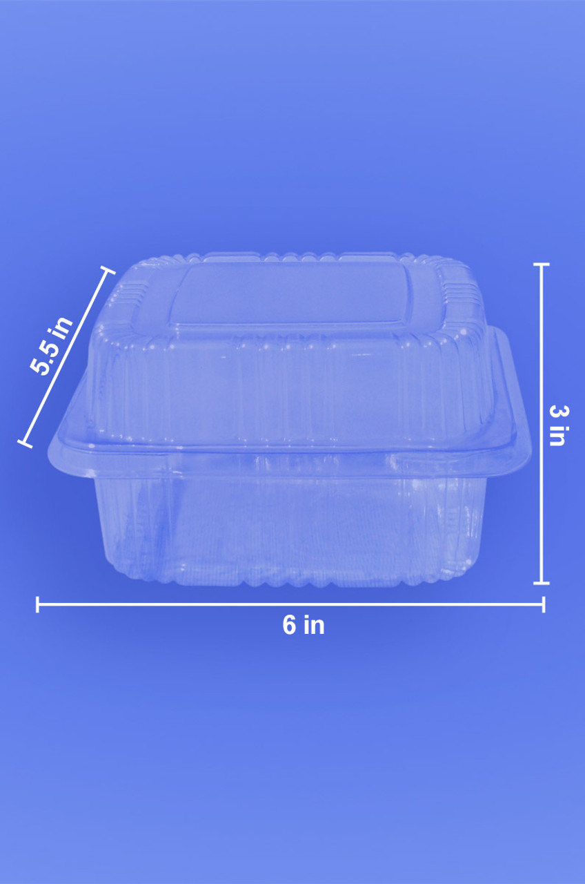 HINGED LID DELI CONTAINER - 6 x 5 1/2 x 3 - 500/CASE - Wow Plastics, Inc.
