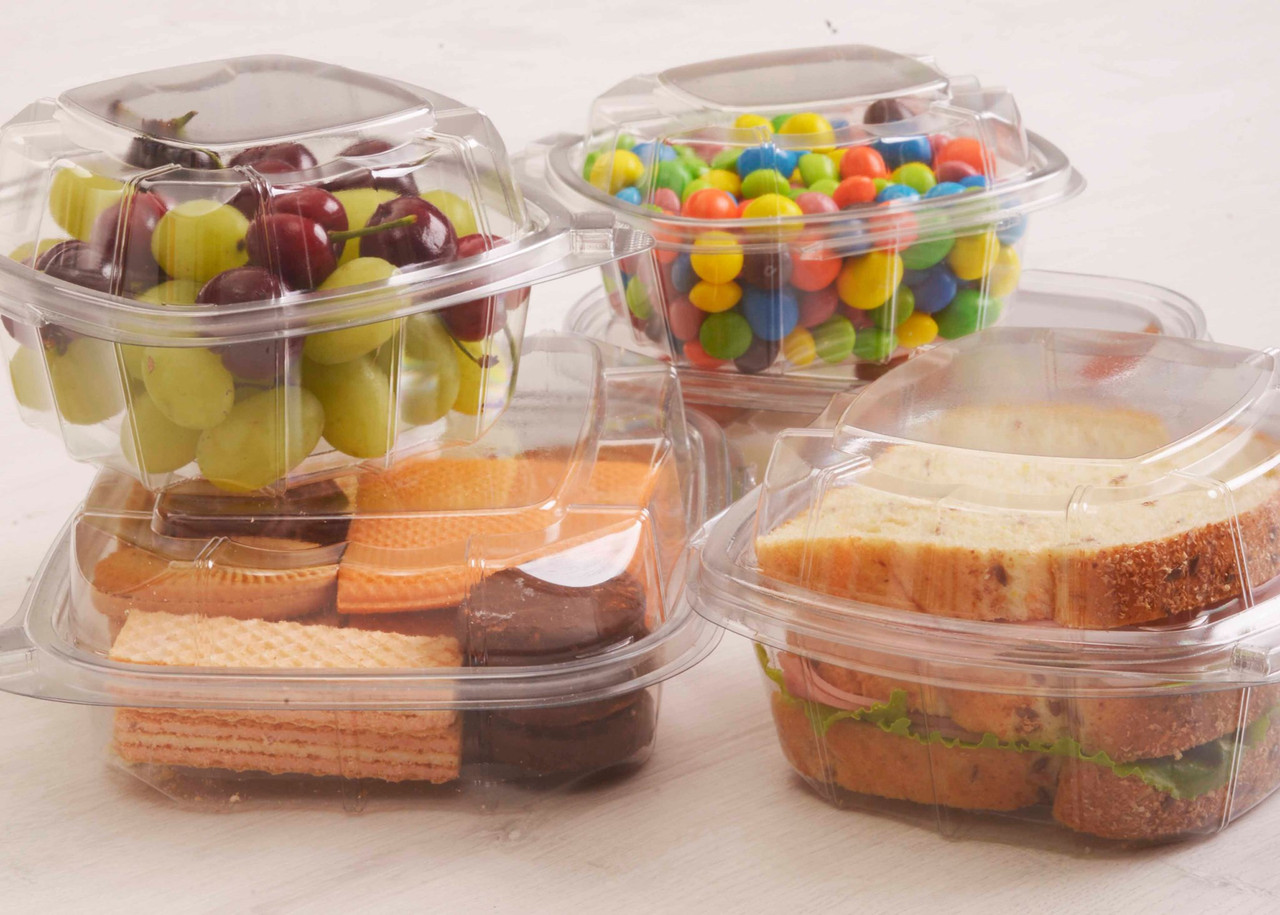 HINGED LID DELI CONTAINER - 6 x 5 1/2 x 3 - 500/CASE - Wow Plastics, Inc.