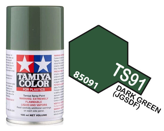 Tamiya 85091 TS-91 Dark Green (Jgsdf) Spray Lacquer 100ml