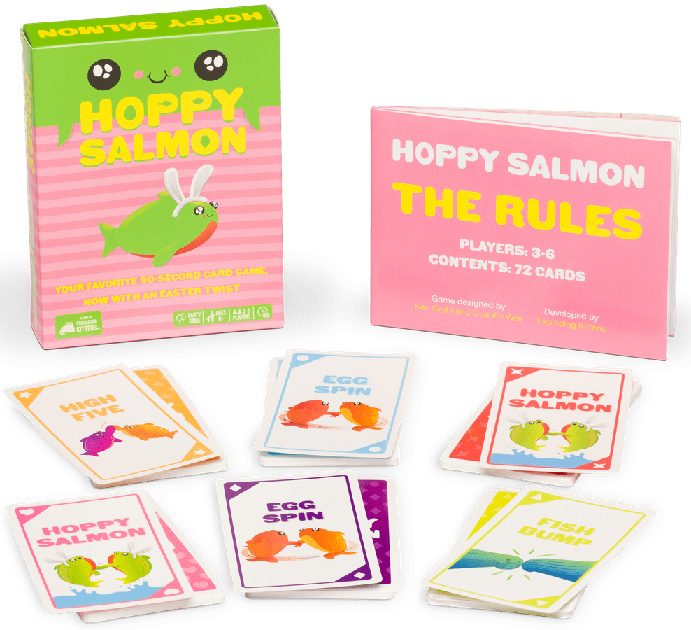 Juego De Cartas Exploding Kittens Hoppy Salmon 3-8 Jugadores 6+ Años