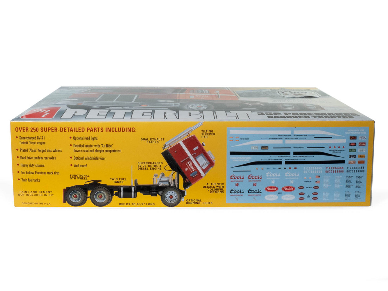 AMT 1375 Peterbilt 352 Pacemaker COE Coors Beer 1/25 Scale Model Kit