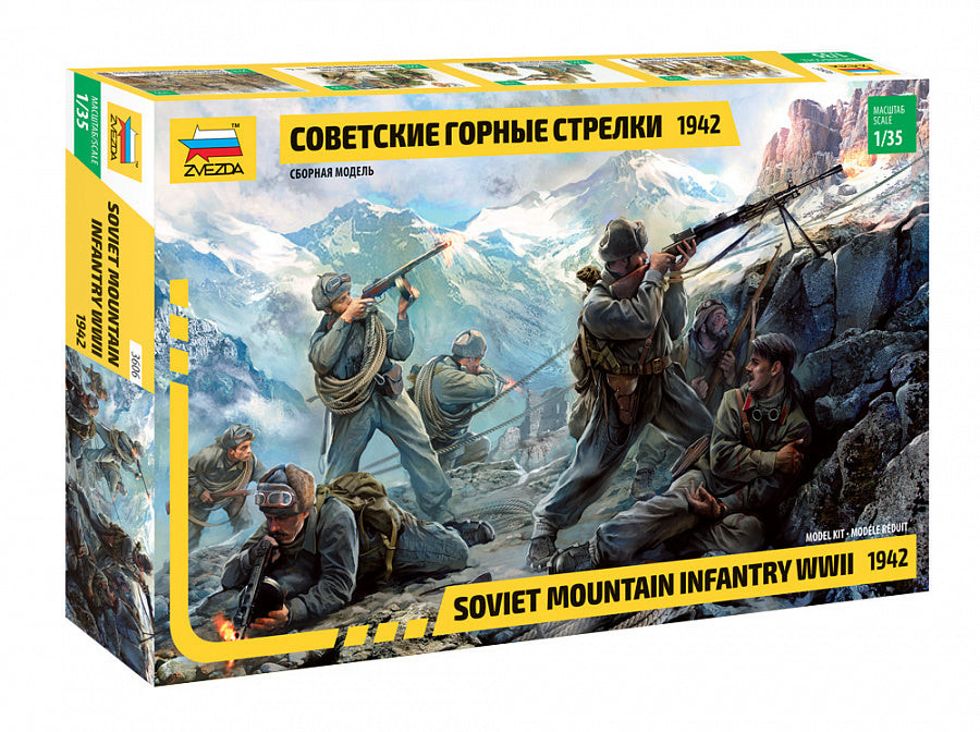 Zvezda 3606 Soviet Mountain Infantry WWII 1/35 Scale Figures Kit