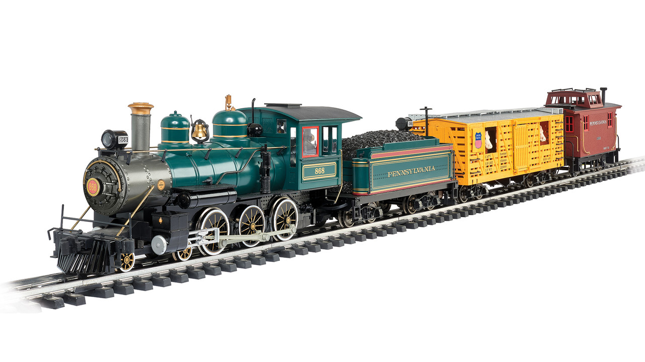 Bachmann 90040 G 4-6-0 Cowcatcher Steam Locomotive Train Set