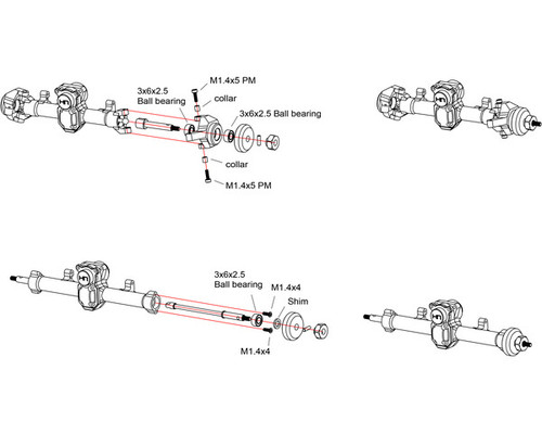 Hot Racing SXTF2604H +4mm Steel Axles Brass Weight SCX24 Hot Racing SXTF2604H +4mm Steel Axles Brass Weight SCX24