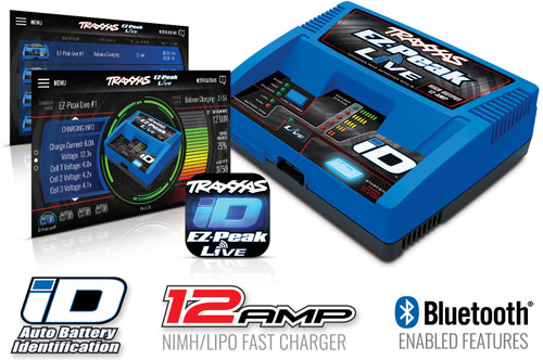 Traxxas TRA2971 EZ-Peak Live 12-amp NiMH/LiPo Fast Charger with iD Auto Battery Identification