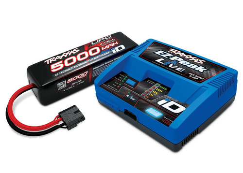 Traxxas TRA2996 EZ-Peak Live 4S Completer Pack Dual Multi-Chemistry Battery Charger w/One 5000mAh 2S Power Cell Batteries