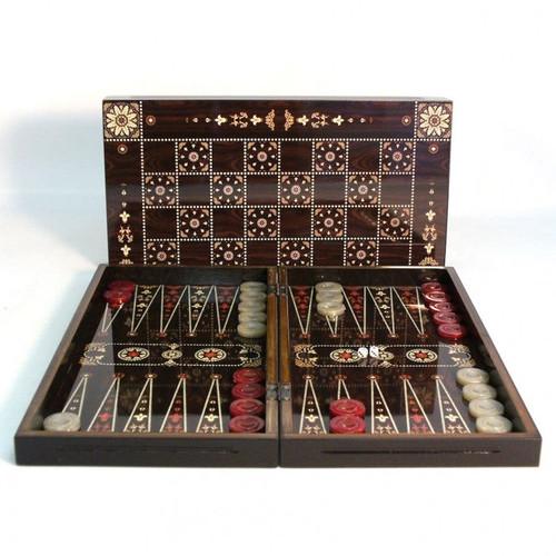 WorldWise Imports 26211A Backgammon Set 19" Flowered Decoupage