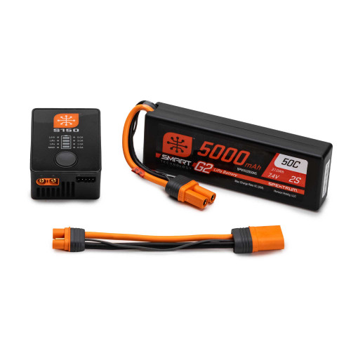 Spektrum SPMXG2PS2 Smart G2 Powerstage Surface Bundle: 2S 5000mAh LiPo Battery / S150 Charger Spektrum SPMXG2PS2 Smart G2 Powerstage Surface Bundle: 2S 5000mAh LiPo Battery / S150 Charger