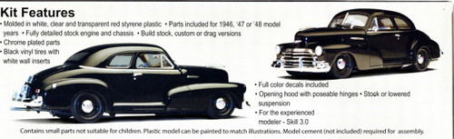 Moebius Models 2302 1947 Chevrolet Fleetmaster Coupe 1/25 Scale Model Kit