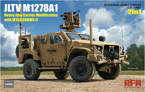 Rye Field Model RM-5099 US JLTV M1278A1 Heavy Gun Carrier Modification w/M153 Crows II Gun 1/35 Scale Model Kit
