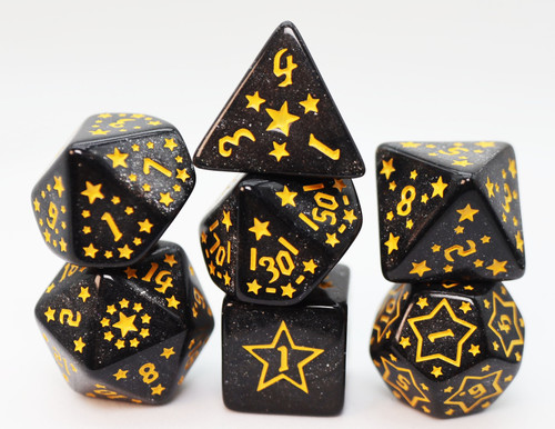 Foambrain Games 2690 Shooting Stars Barium RPG Dice Set