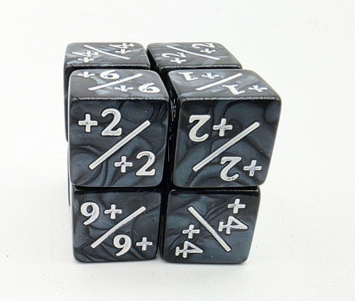 Foambrain Games 5153 +1/+1 Pearl Black Counters with White for Magic - Set of 8