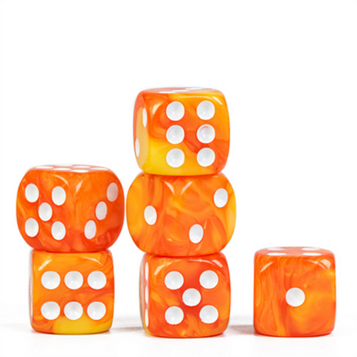Foambrain Games 2492 12 piece Pip D6s - Blended Orange
