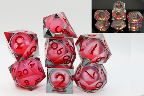 Foambrain Games 2601 Sharp Edge Glow in the Dark Liquid Core RPG Dice Set - Midnight Rose Foambrain Games 2601 Sharp Edge Glow in the Dark Liquid Core RPG Dice Set - Midnight Rose