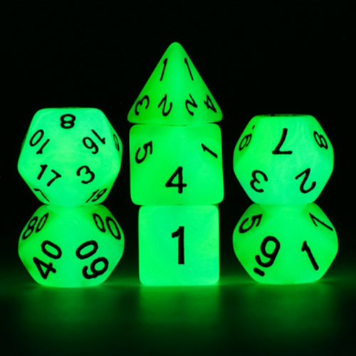 Foambrain Games 2474 Glow in the Dark - Blue and Green RPG Dice Set