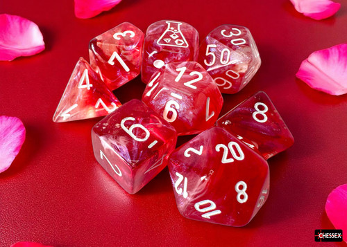 Chessex 30070 Borealis Passion/white Luminary Polyhedral 7-Dice Set (w/ bonus D6) Chessex 30070 Borealis Passion/white Luminary Polyhedral 7-Dice Set (w/ bonus D6)