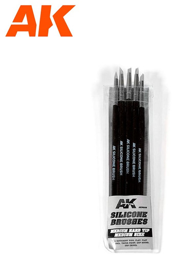 AK Interactive AK9086 Silicone Brushes Medium Tip Medium, 5 Silicone Pencils