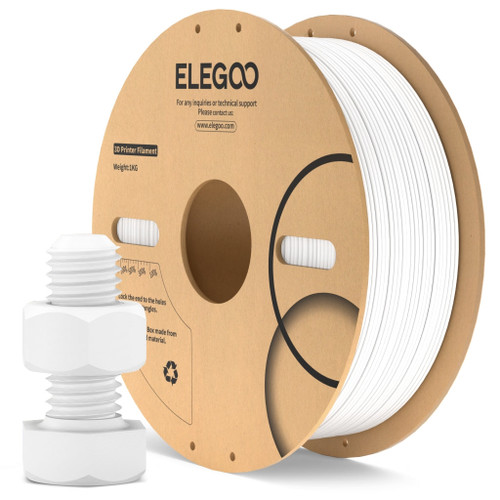 Elegoo White ABS 1.75mm Filament Spool 1KG Elegoo White ABS 1.75mm Filament Spool 1KG