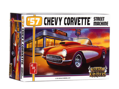 AMT 1498 1957 Chevy Corvette Street Machine 1/25 Scale Model Kit AMT 1498 1957 Chevy Corvette Street Machine 1/25 Scale Model Kit