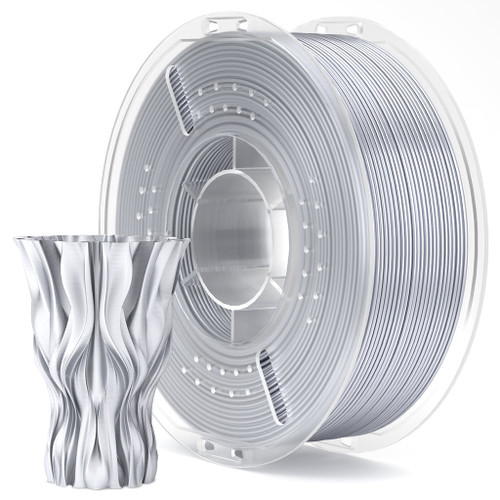 Elegoo Silk Silver Grey PLA 1.75mm Filament Spool 1KG Elegoo Silk Silver Grey PLA 1.75mm Filament Spool 1KG