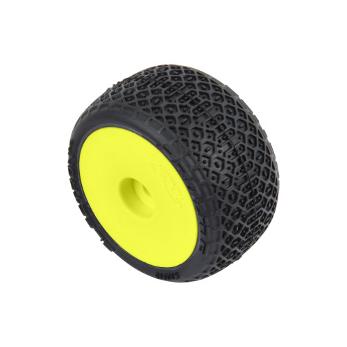 PRO1031512: Electron 2.0 F/R Tires Mounted 7mm Yellow (4) for Losi Micro-T