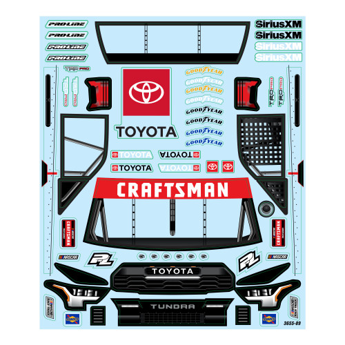 ProLine PRO365500 Pre-Cut 2024 Toyota Tundra NASCAR Truck Series Clear Body for Losi NASCAR Race Car