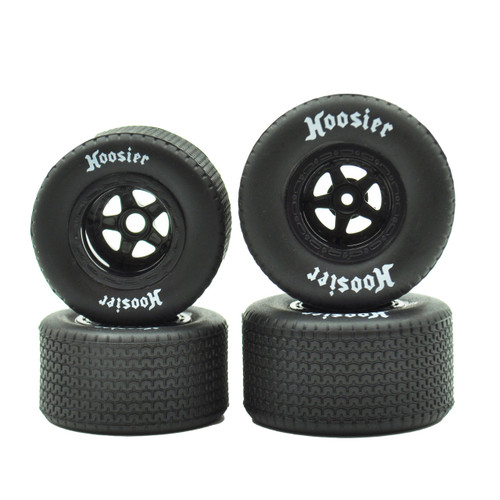 1RC Racing 1RC5537 FR/RR Soft Tires & Wheels, Black, 1/18 EDM (4)