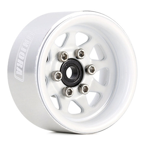 INJORA YQW-1004WH White 1.0" Stamped Steel -3.78mm Offset Wheels for Micro Crawlers