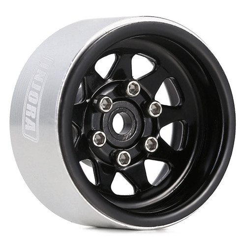 INJORA YQW-1004BK Black 1.0" Stamped Steel -3.78mm Offset Wheels for Micro Crawlers