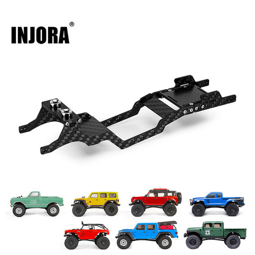 INJORA SCX24-182 Universal LCG Carbon Fiber Chassis Frame Kit for 1/24 SCX24 Upgrade