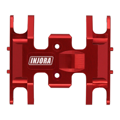 INJORA SCX24-12RD Red Aluminum Gearbox Mount, Transmission Skid Plate for Axial SCX24